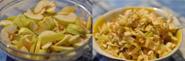Яблоки для творожного пирога с яблоками и клюквой